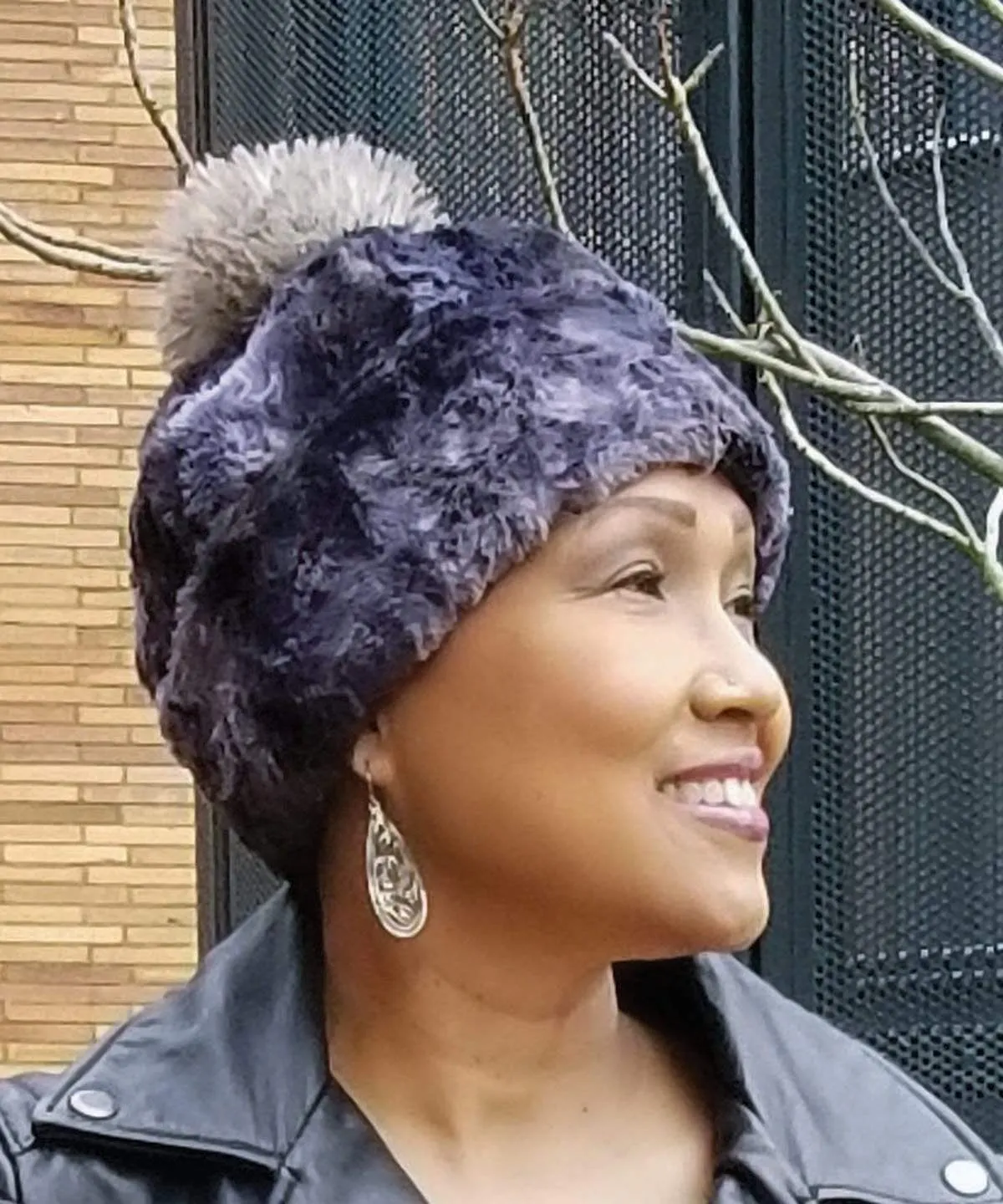 Beanie Hat, Reversible - Luxury Faux Fur in Highland (Thistle - Limited Availability)