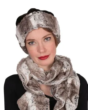 Beanie Hat, Reversible - Velvet in Chocolate with Luxury Faux Fur in Birch (Only One Medium Left!)