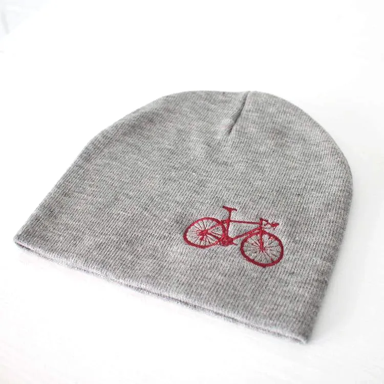 Beanie With Embroidered Road Bike