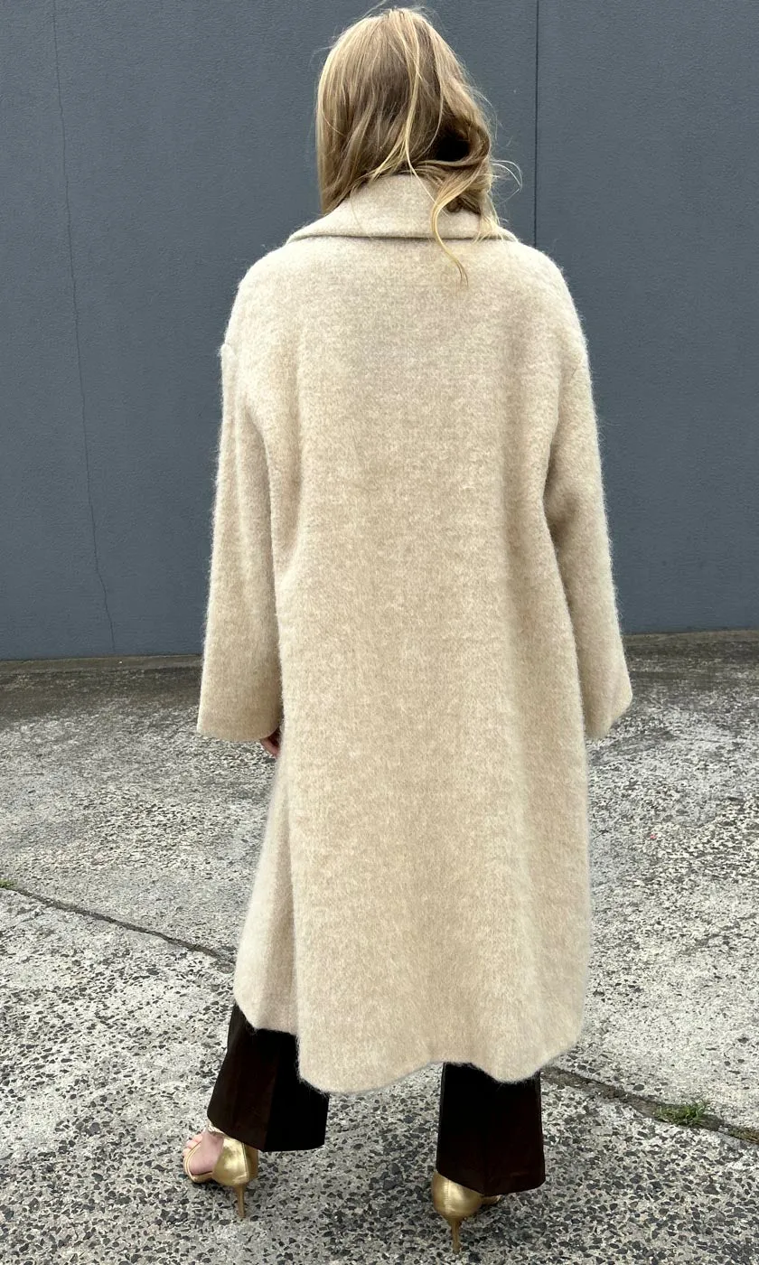 Beatrice B Alpaca/ Wool Coat - Biscuit