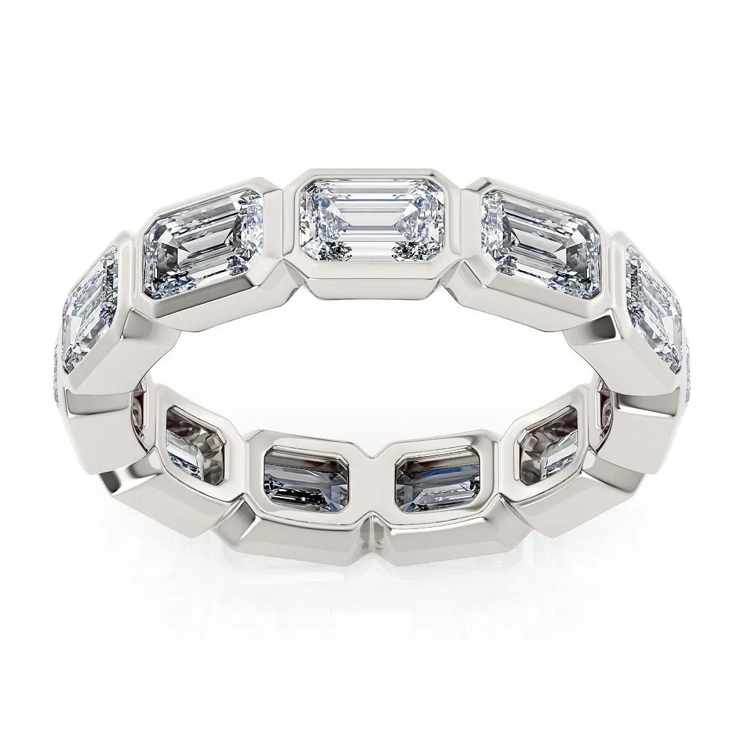 Bezel Set Emerald Cut Eternity Wedding Band- The Cape Town Wedding Band