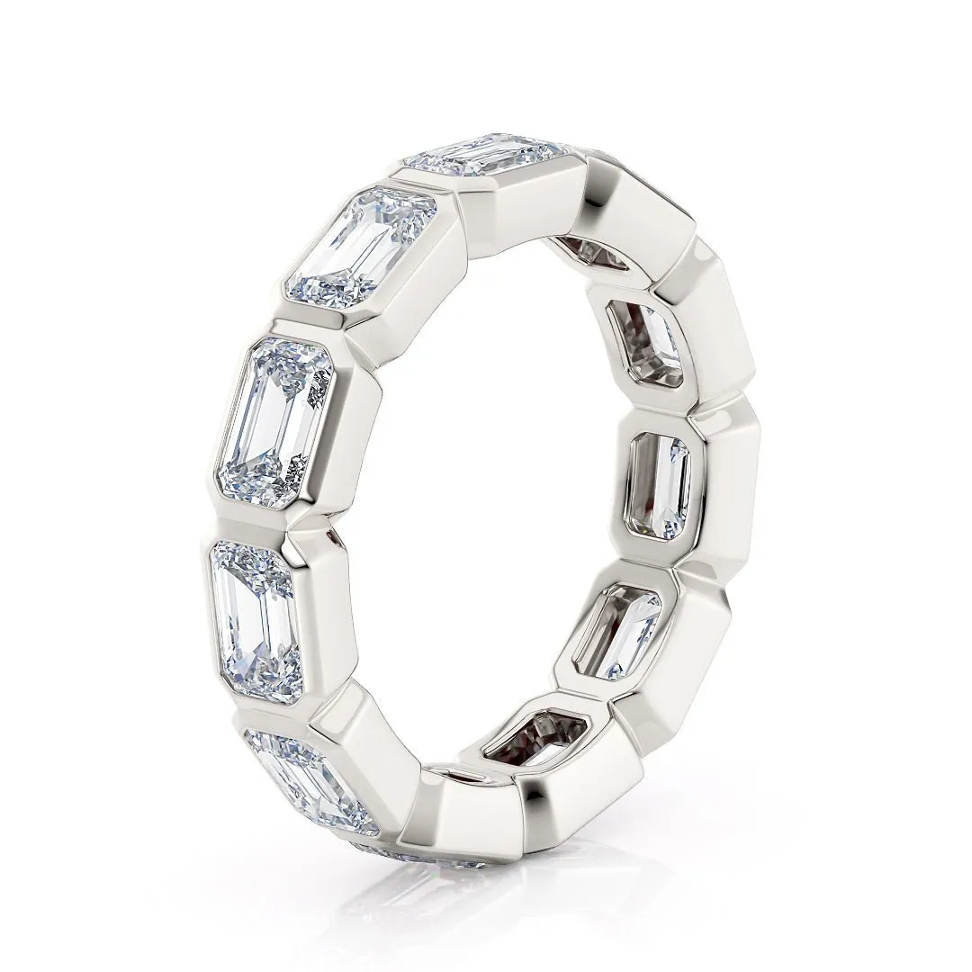 Bezel Set Emerald Cut Eternity Wedding Band- The Cape Town Wedding Band