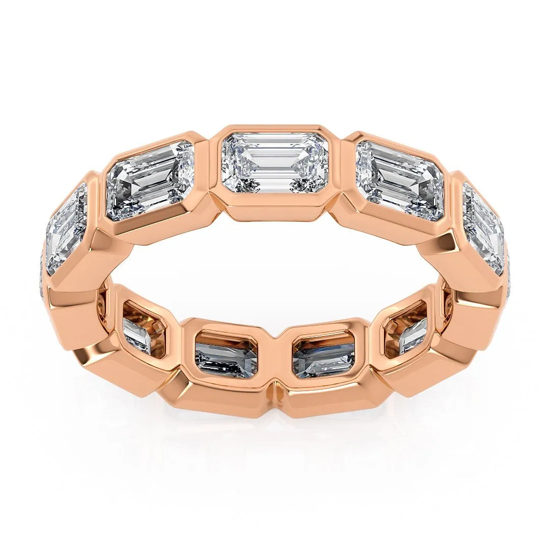 Bezel Set Emerald Cut Eternity Wedding Band- The Cape Town Wedding Band