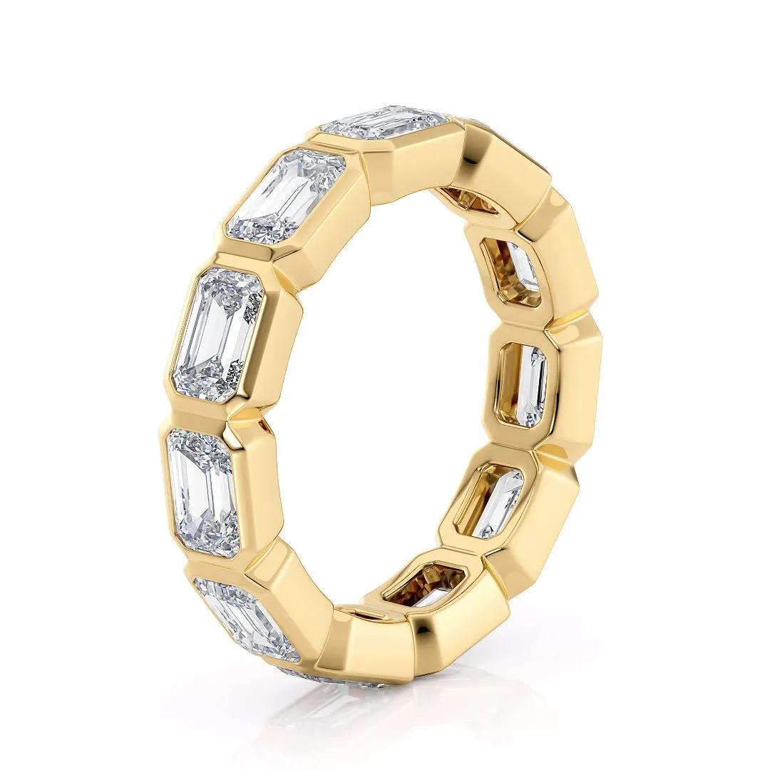 Bezel Set Emerald Cut Eternity Wedding Band- The Cape Town Wedding Band