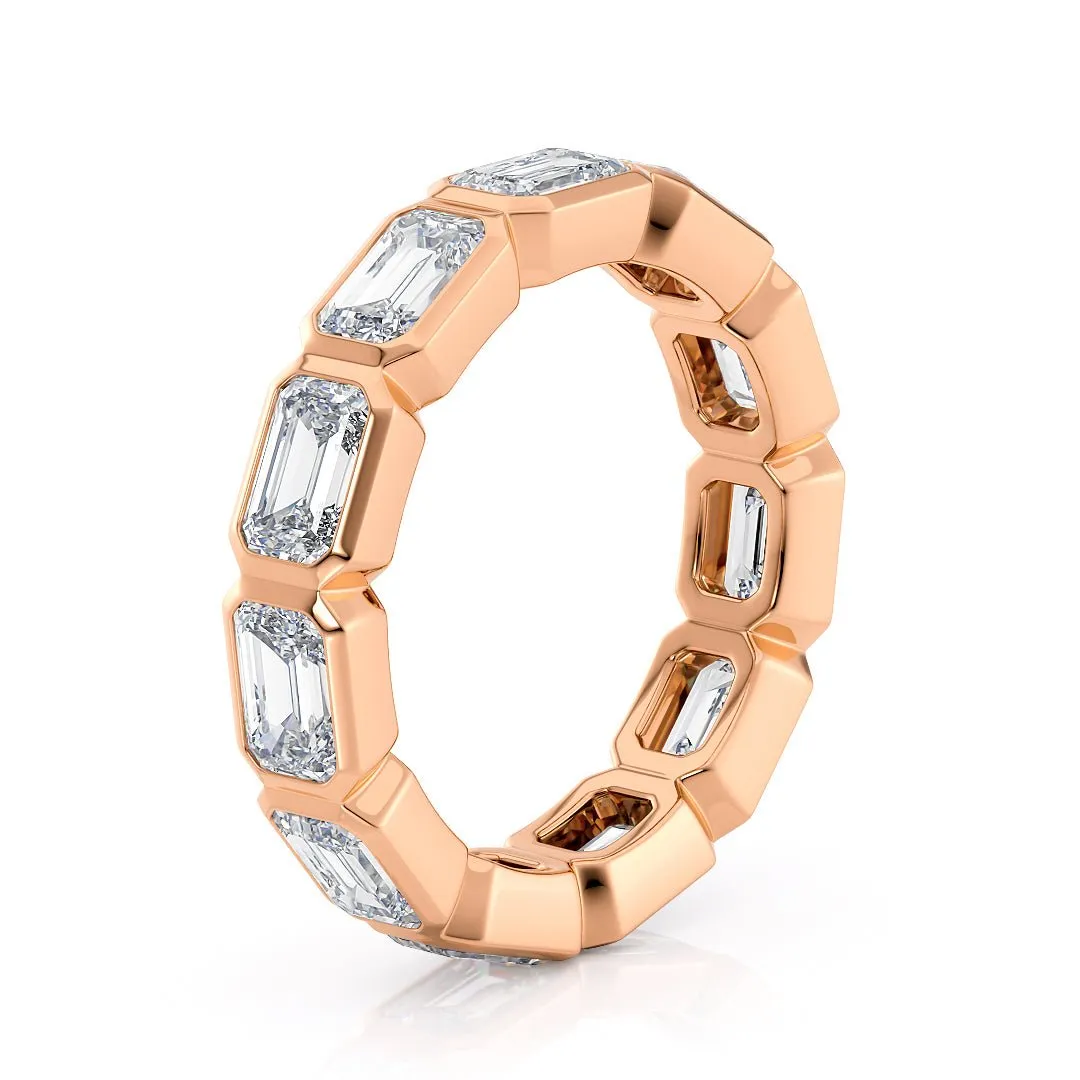 Bezel Set Emerald Cut Eternity Wedding Band- The Cape Town Wedding Band