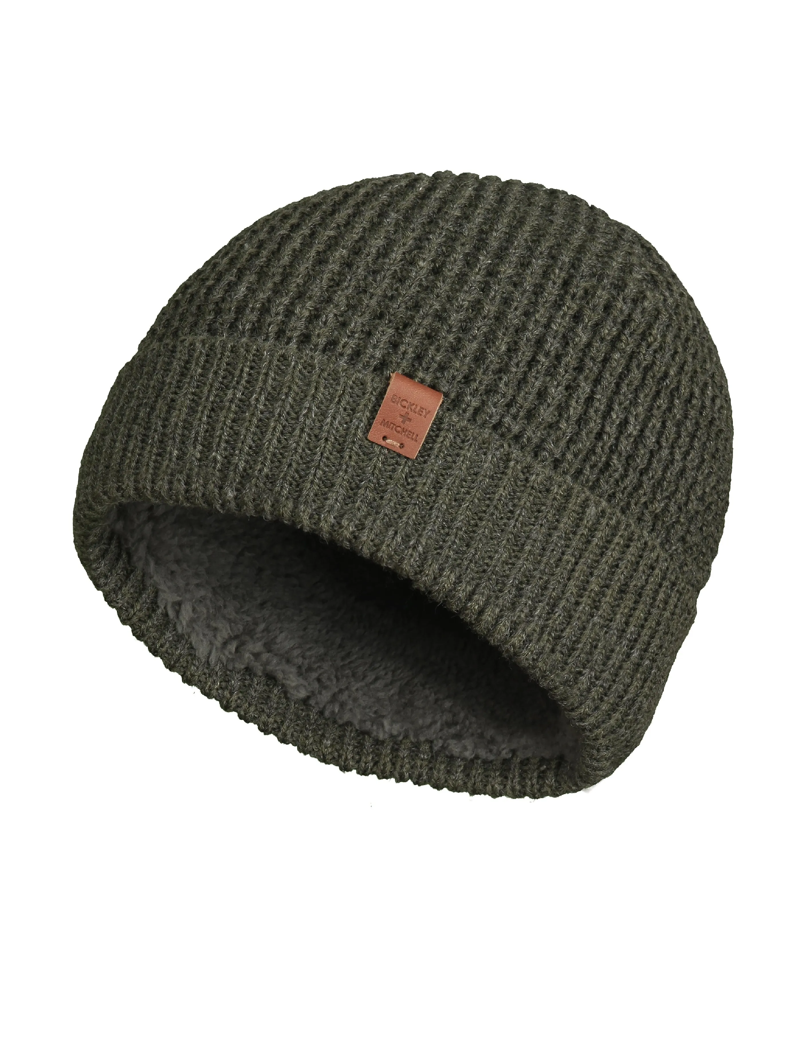 Bickley   Mitchell Sherpa Lined Interior Thick Knit Cuffed Beanie