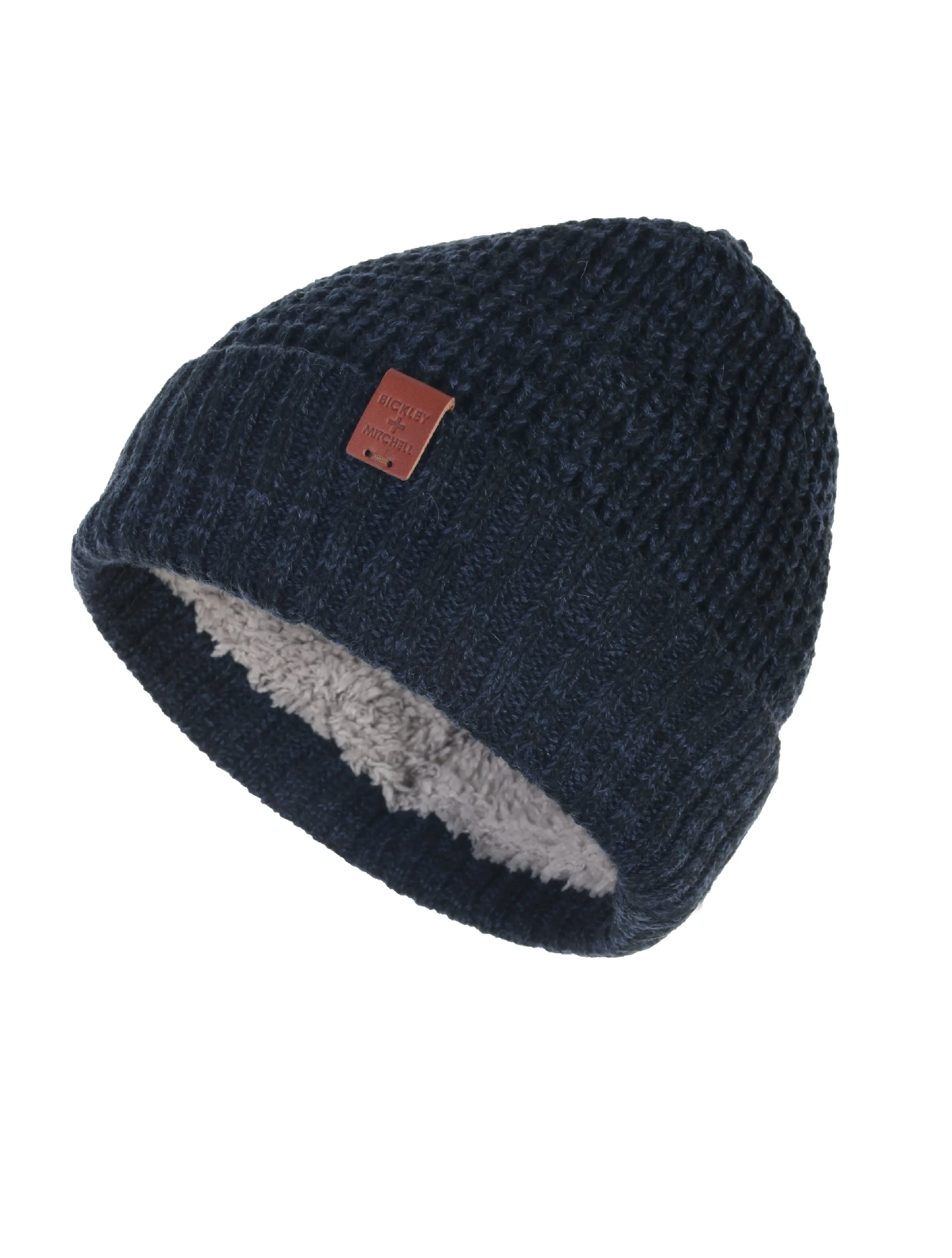 Bickley   Mitchell Sherpa Lined Interior Thick Knit Cuffed Beanie