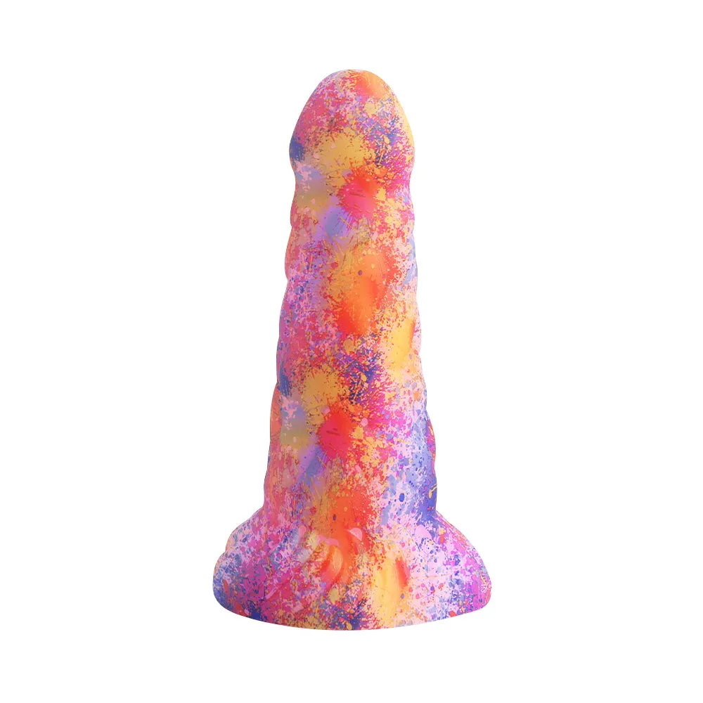 Big Girth Luminous Anal Dildo Butt Plug - Pink Camo Silicone Big Suction Cup Sex Toy for Women