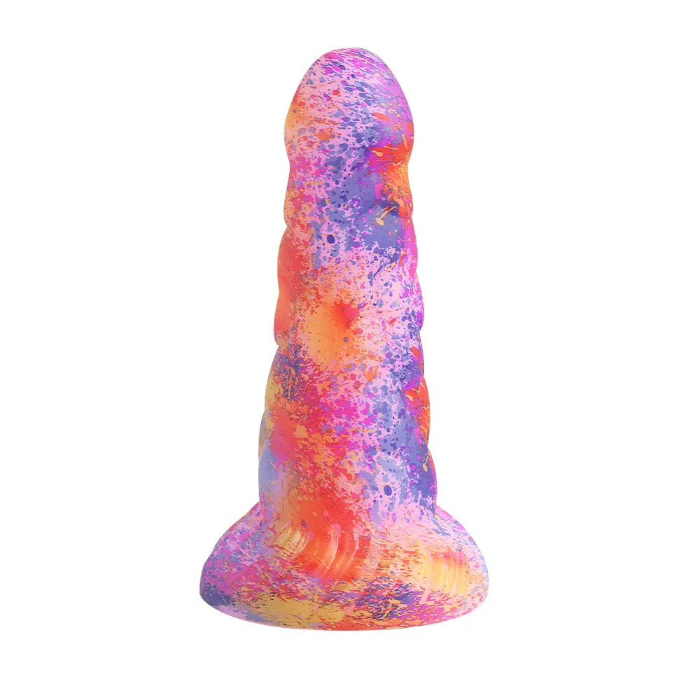 Big Girth Luminous Anal Dildo Butt Plug - Pink Camo Silicone Big Suction Cup Sex Toy for Women