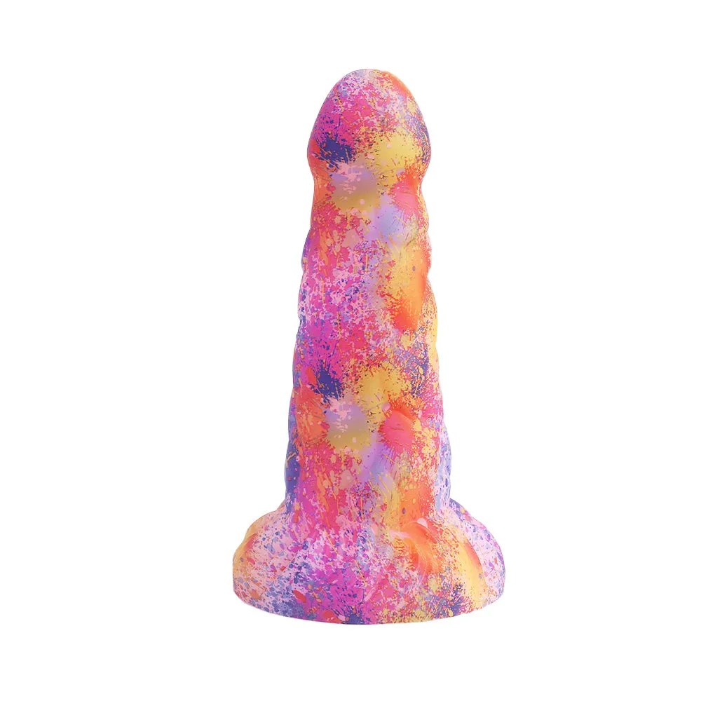 Big Girth Luminous Anal Dildo Butt Plug - Pink Camo Silicone Big Suction Cup Sex Toy for Women