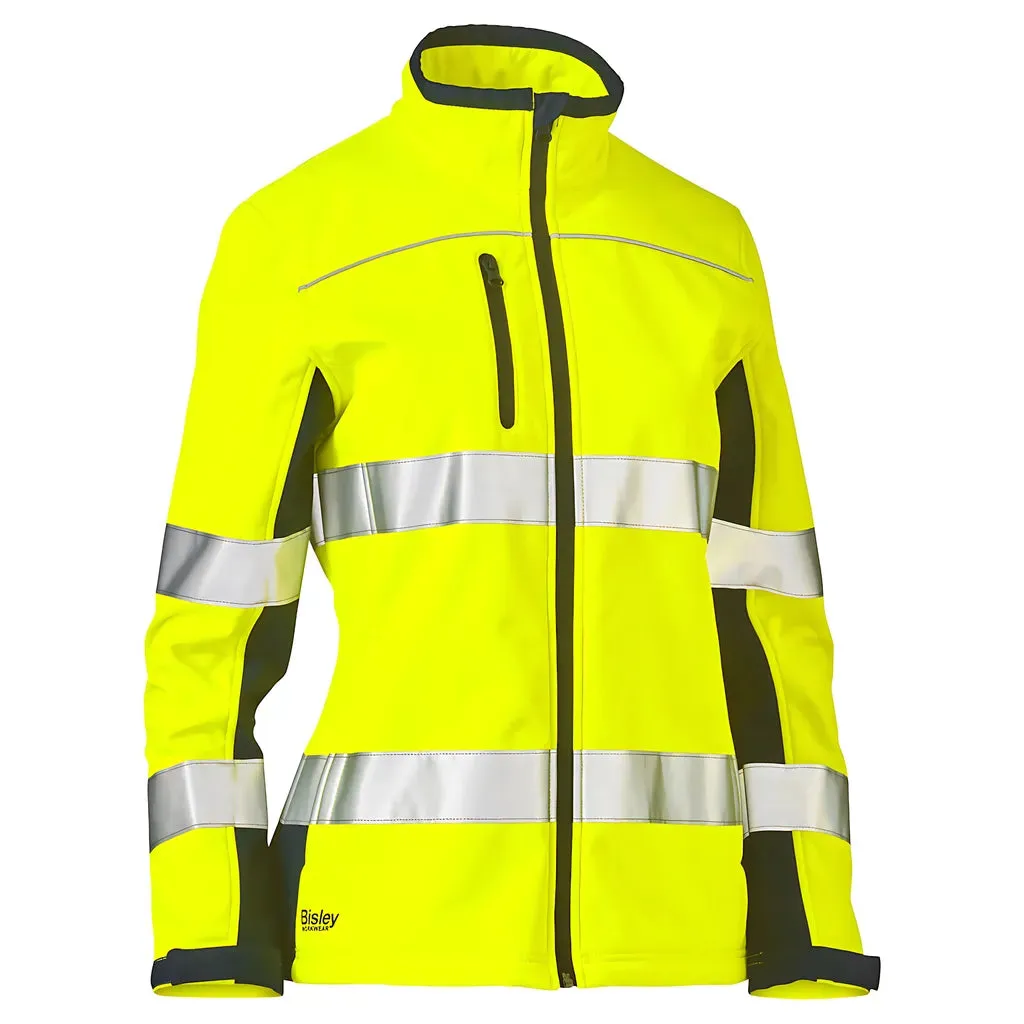 Bisley 333W6059T-YLNV/4XL ANSI Type R Class 2 Women's Contoured Softshell Jacket