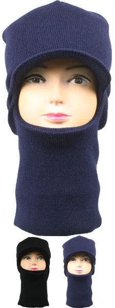 black and navy blue ski mask with visor beanie hat Case of 144