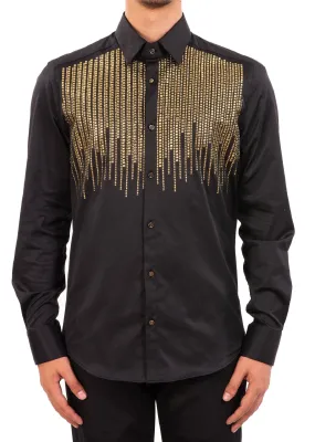 Black Gold "Rain drop" Rhinestone Shirt