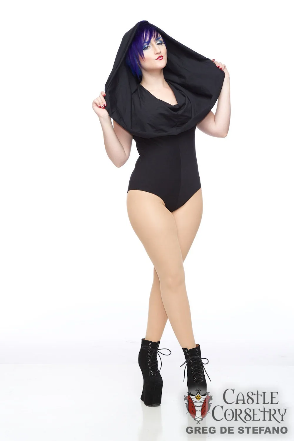 Black Hooded Bodysuit