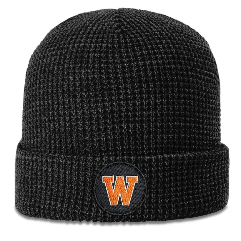 Black Round Patch West De Pere Beanies