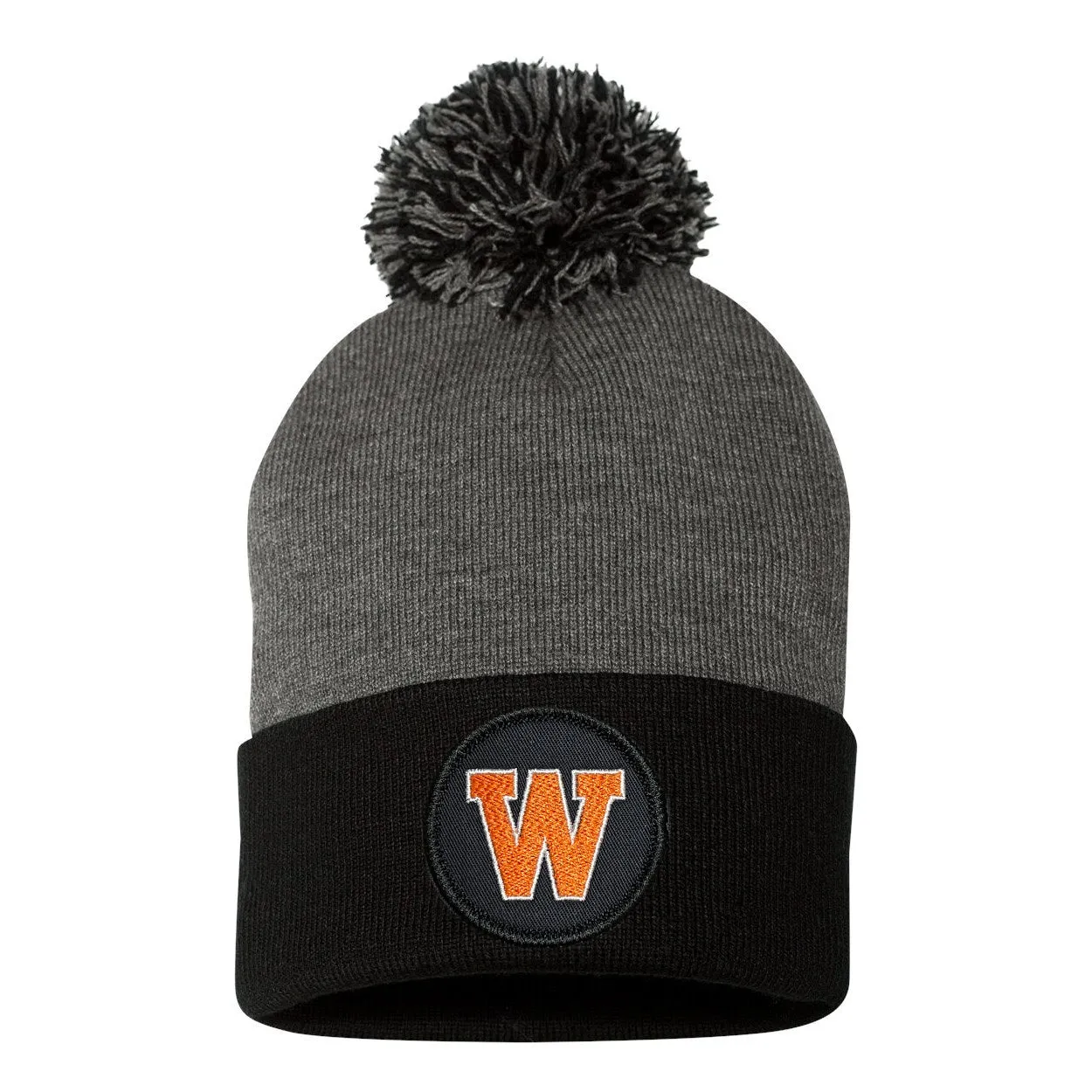 Black Round Patch West De Pere Beanies