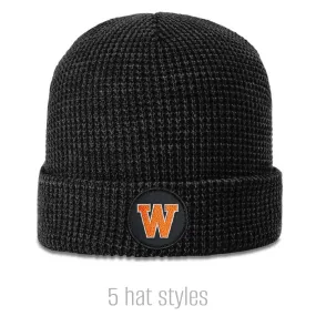 Black Round Patch West De Pere Beanies