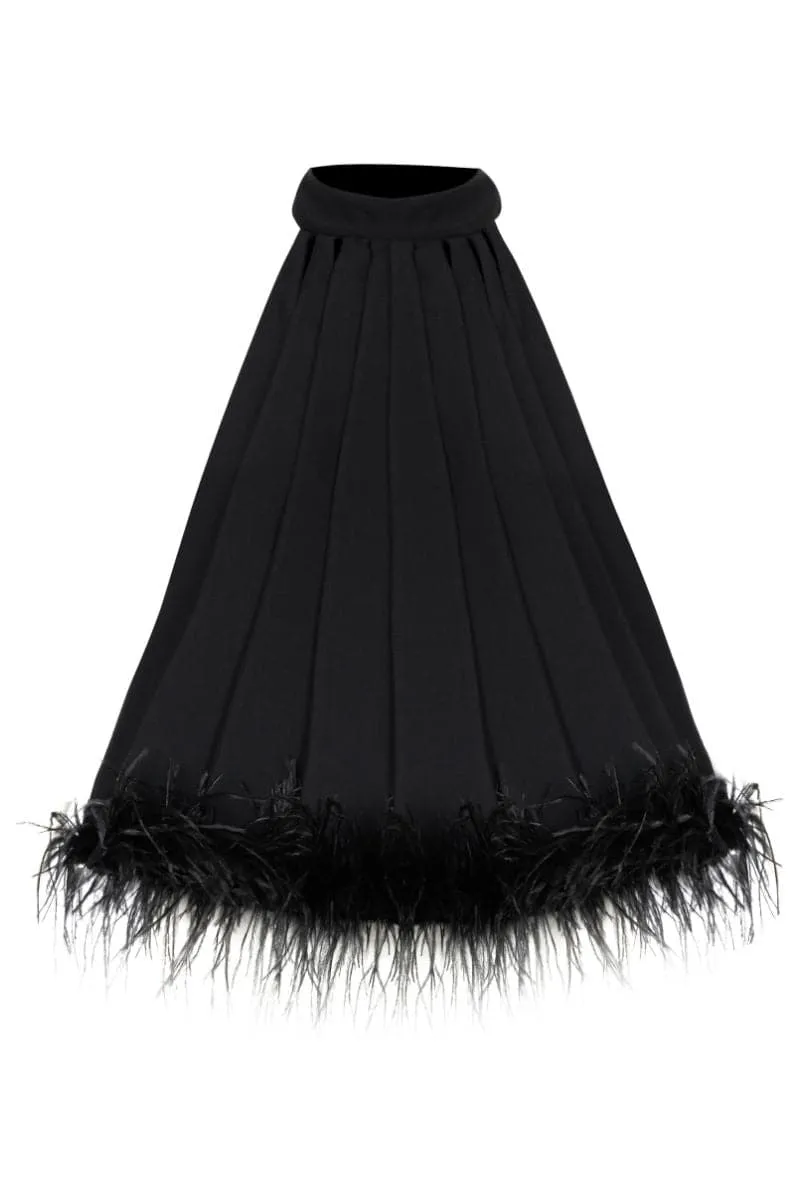 BLACK TRIANGLE FEATHER CAPE