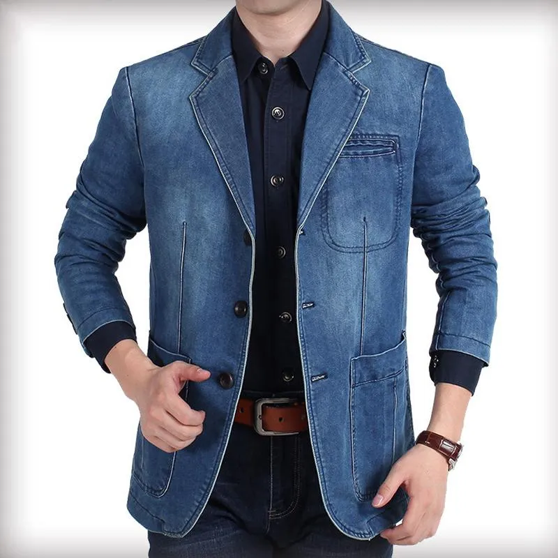 Blazer en jean vintage pour homme