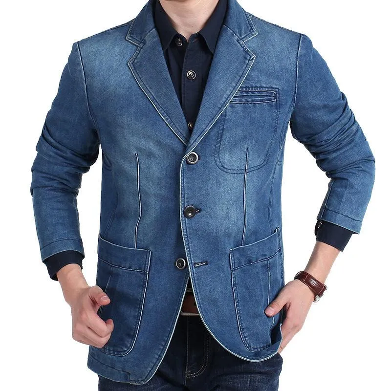 Blazer en jean vintage pour homme