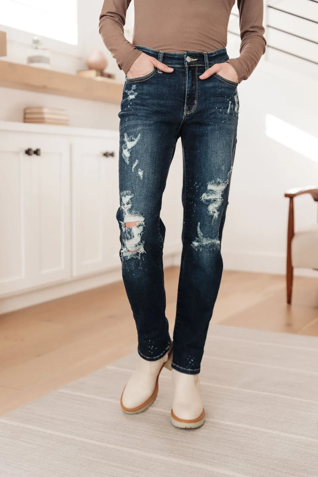 Bleach Splash Boyfriend Jeans