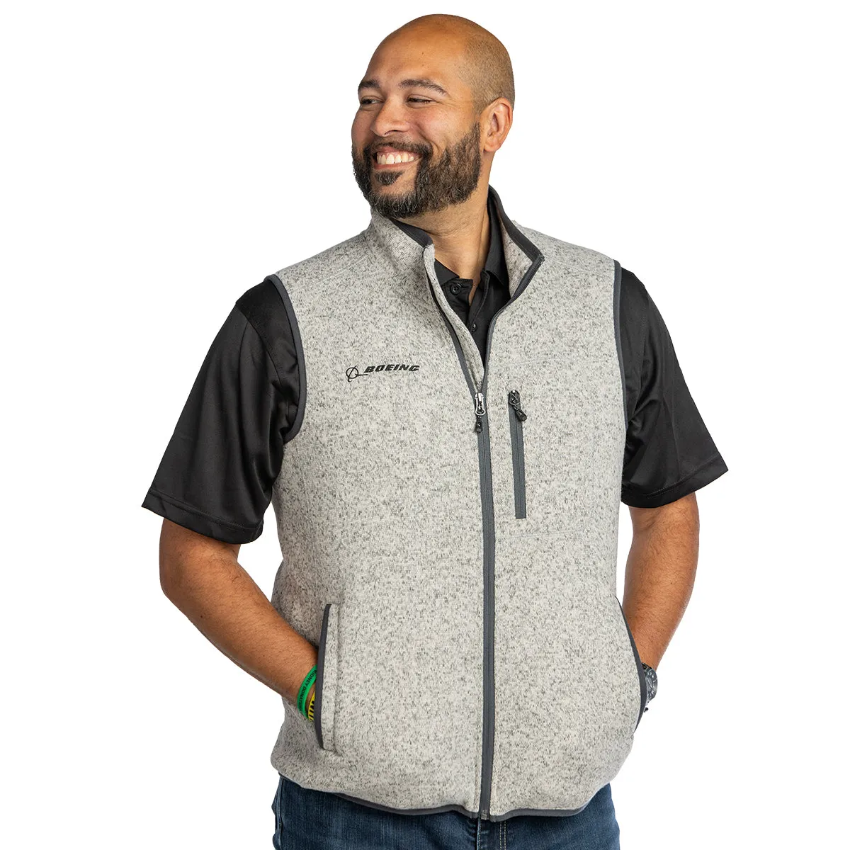 Boeing Men’s Textured Sweater Fleece Vest