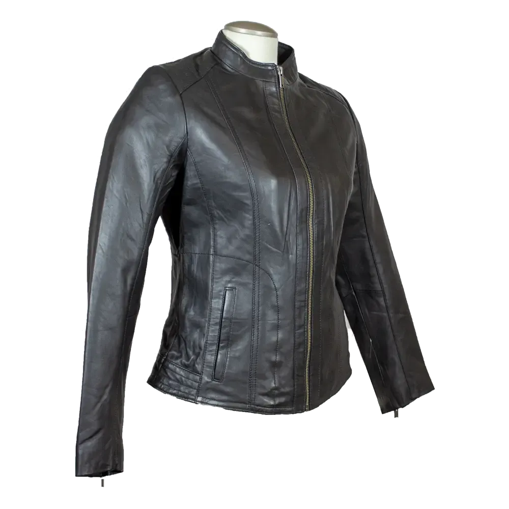 BOL Women's Zip Up Leather Jacket