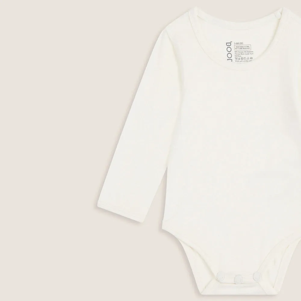 Boody Baby Long Sleeve Bodysuit Natural White