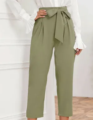 Bow-tie Pants - Olive