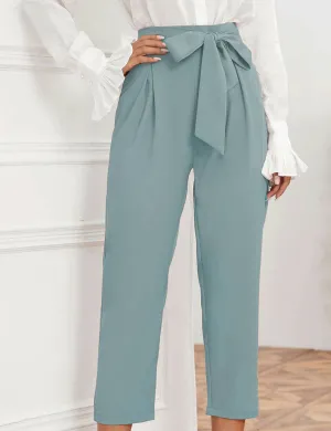 Bow-tie Pants - Teal Blue