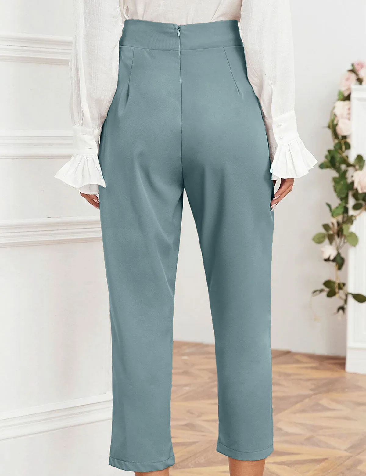 Bow-tie Pants - Teal Blue