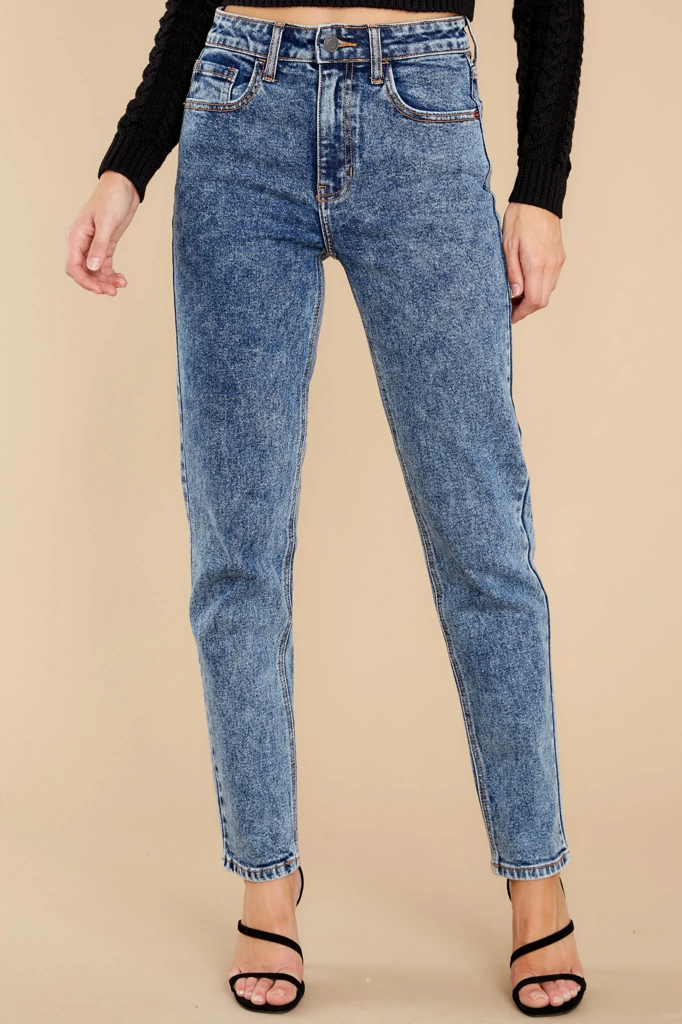 Brand New Ideas Dark Acid Wash Straight Jeans