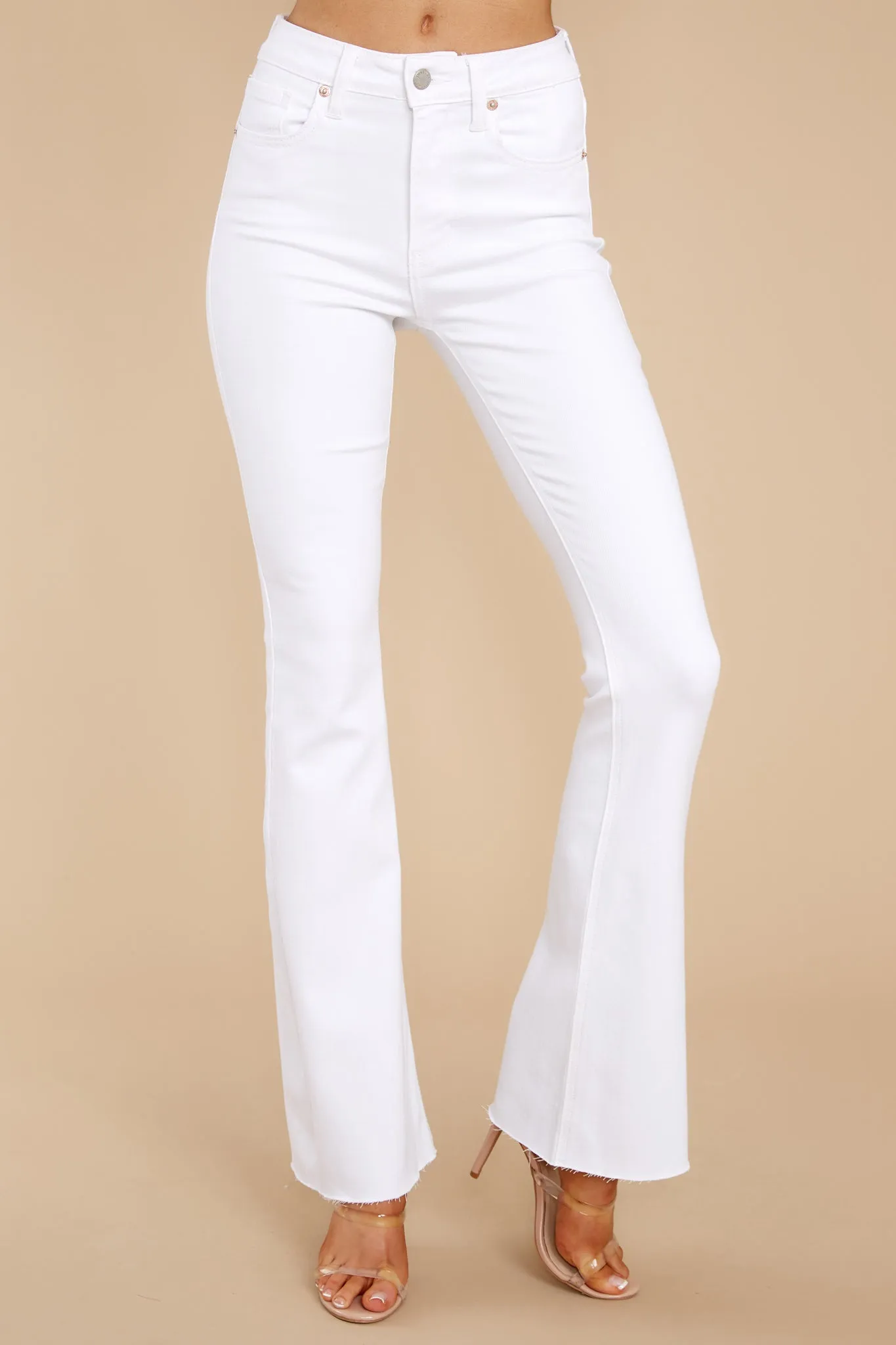 Bringing These Everywhere White Flare Jeans