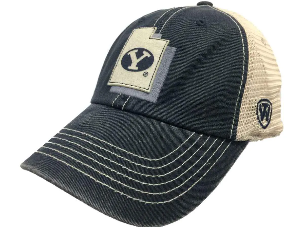 BYU Cougars TOW Navy United Mesh Adjustable Snapback Slouch Hat Cap