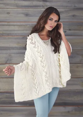 Cables & Lace Poncho