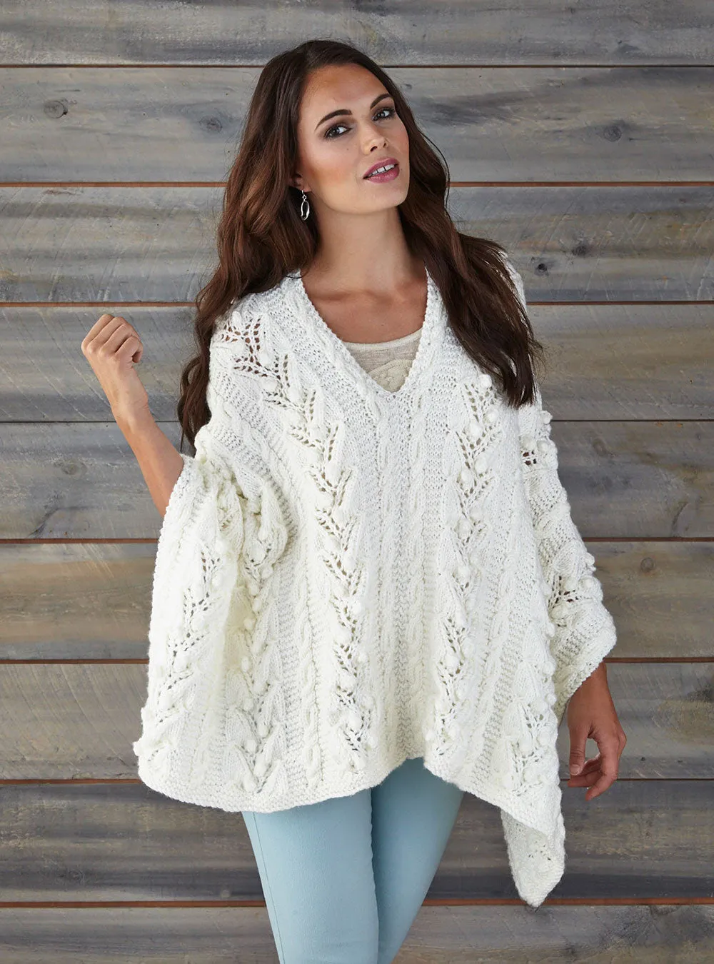 Cables & Lace Poncho