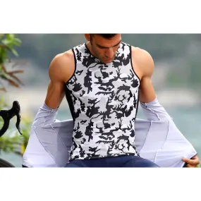 CAMU Tank Cycling Sleeveless Base Layer - Camouflage White/Black/Grey S, M, L, XL, 2XL