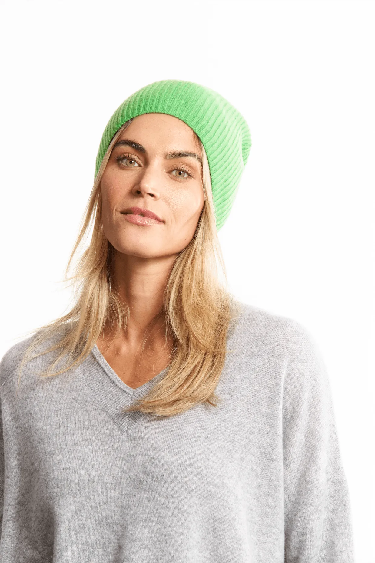 Cashmere Beanie | Leaf Green