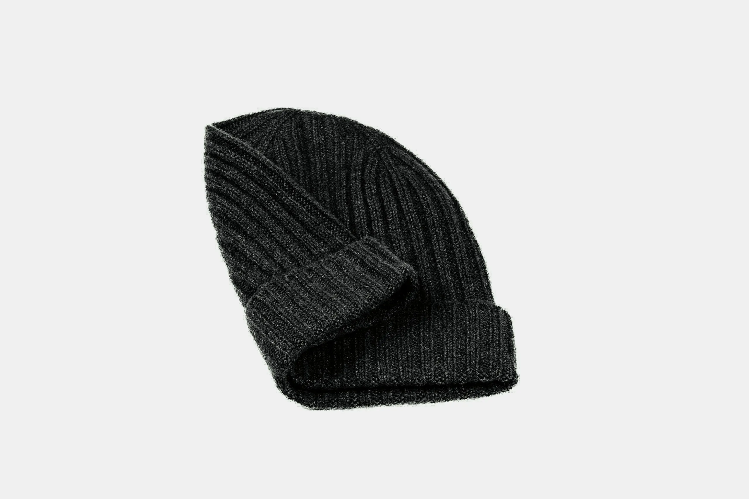 Cashmere Ribbed Beanie Cap