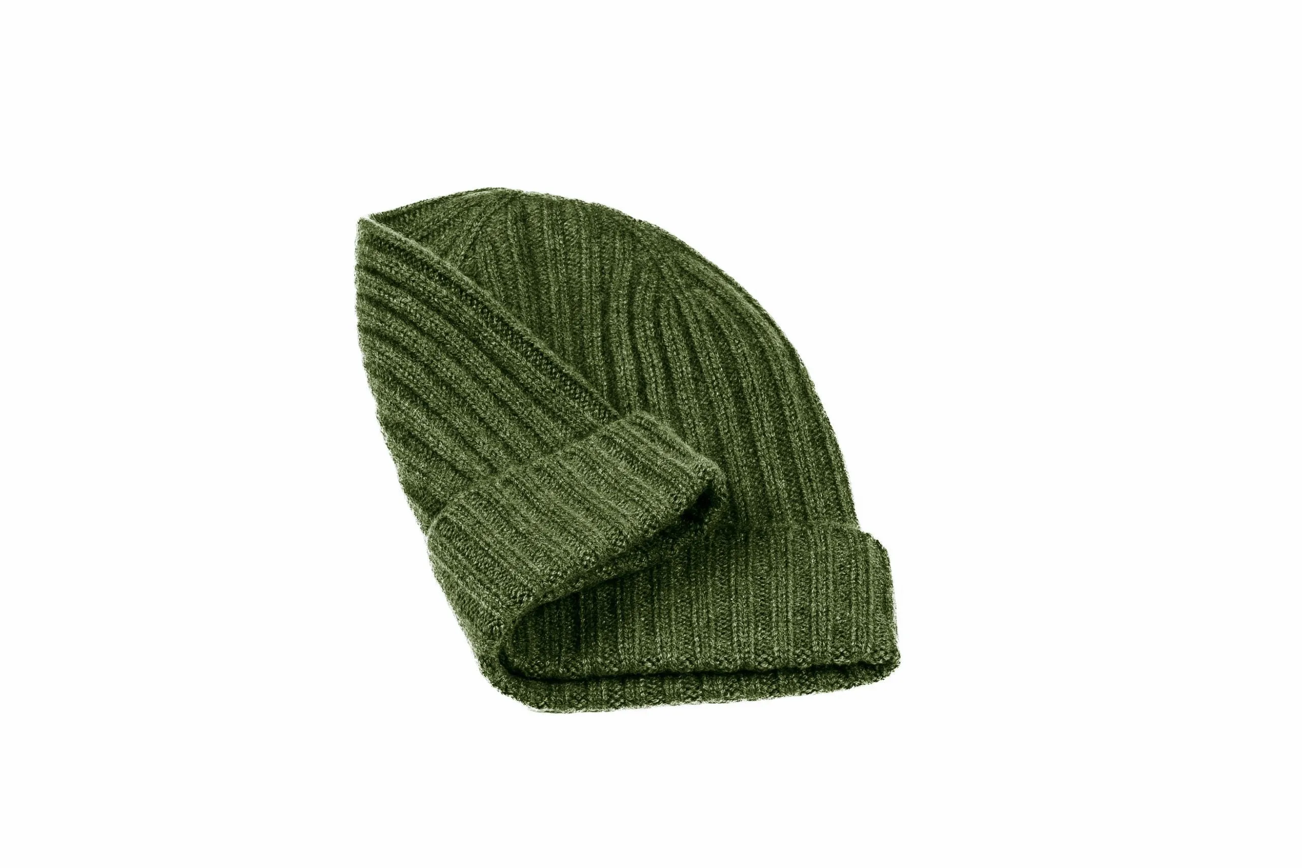 Cashmere Ribbed Beanie Cap