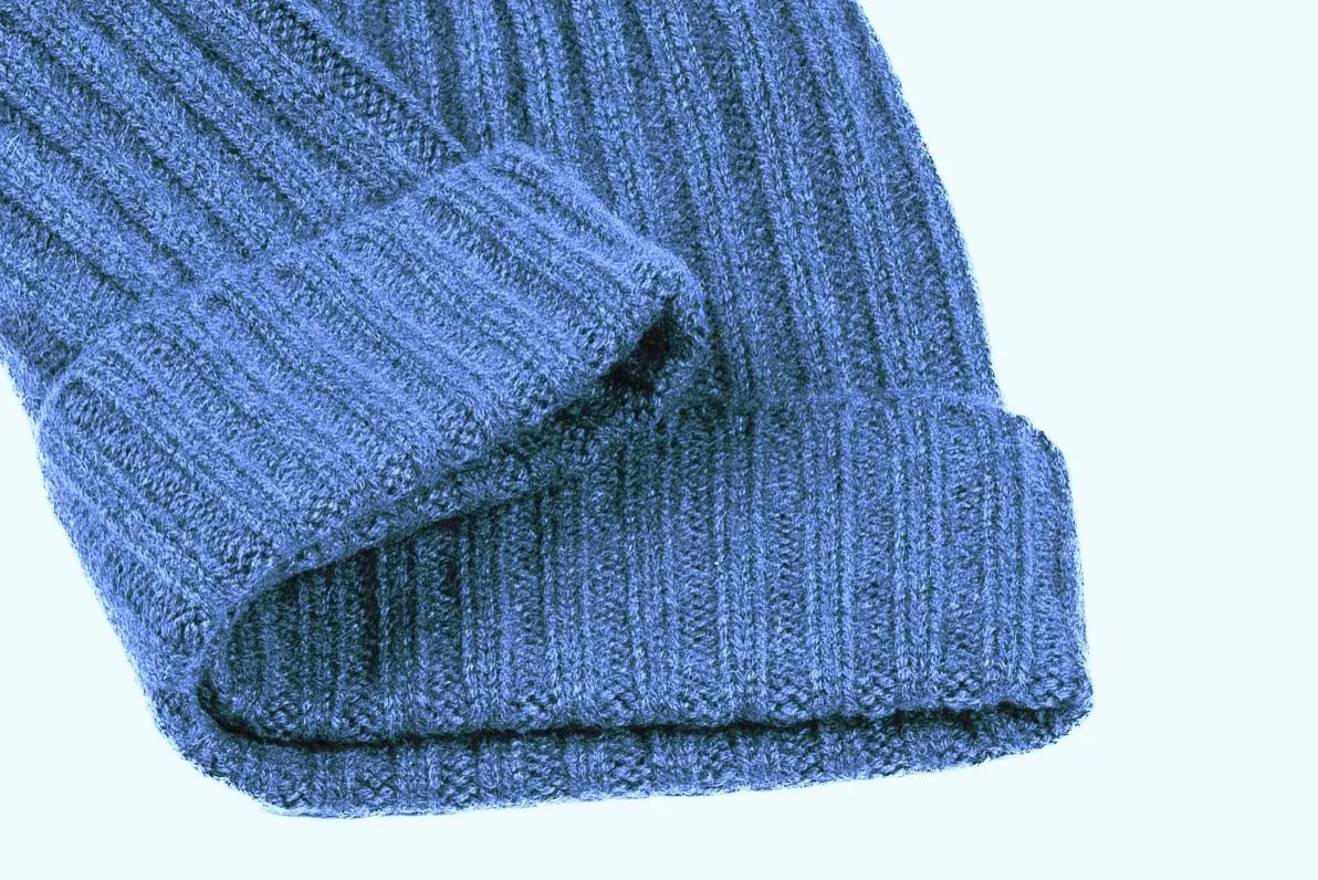 Cashmere Ribbed Beanie Cap