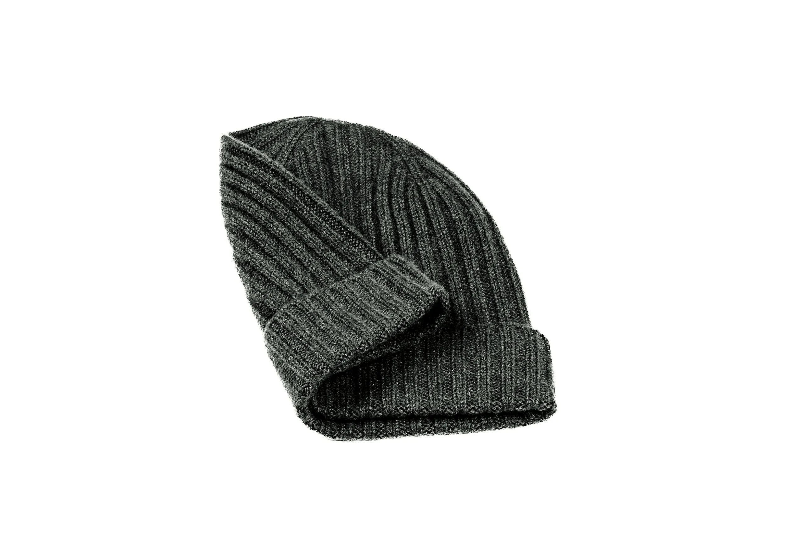 Cashmere Ribbed Beanie Cap