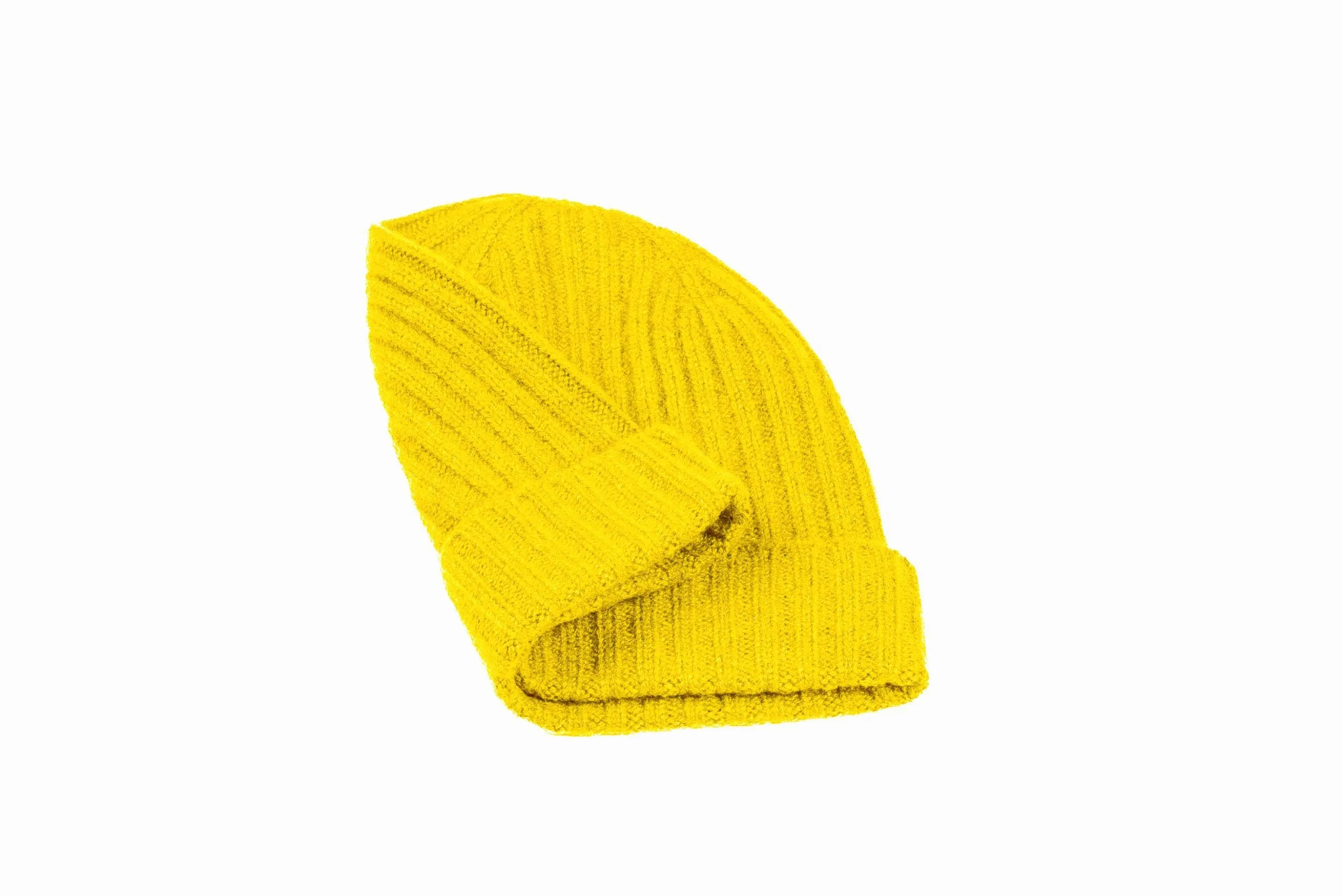 Cashmere Ribbed Beanie Cap