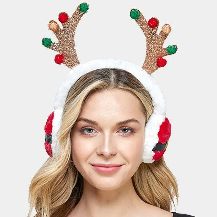 Christmas Reindeer Holiday Earmuffs