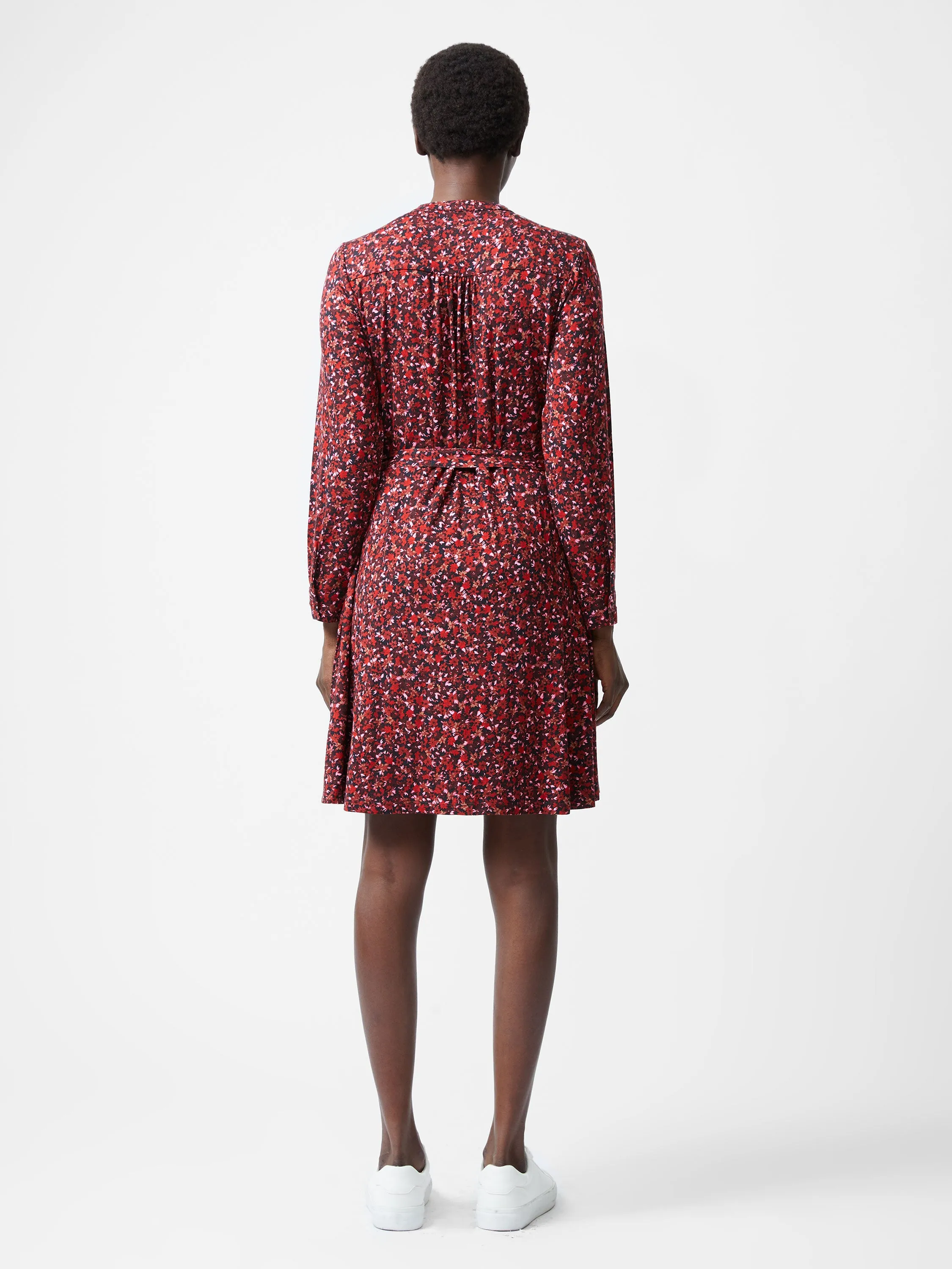 Clara Henley Jersey Floral Shirt Dress