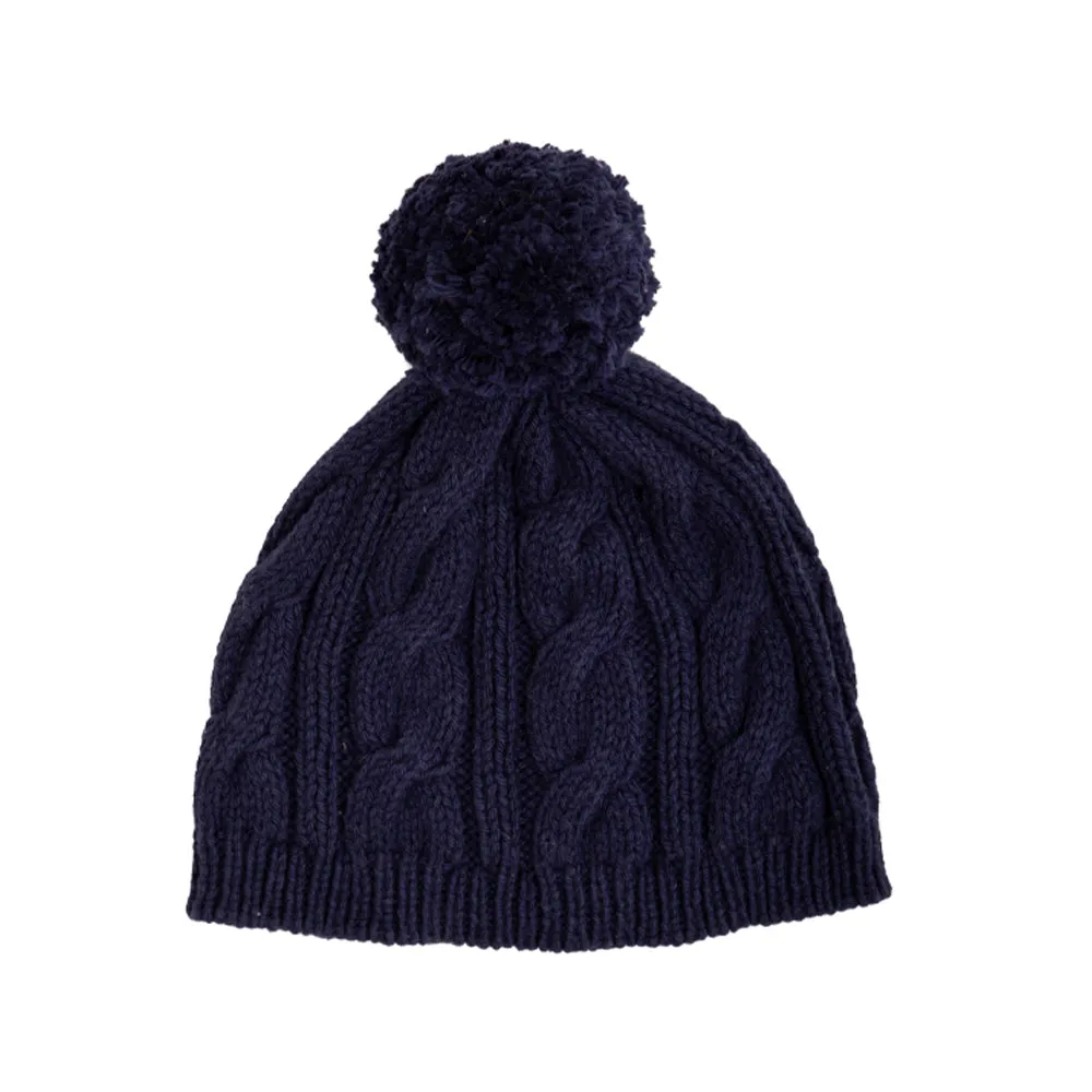 Collins Cable Knit Hat (Unisex) - Nantucket Navy