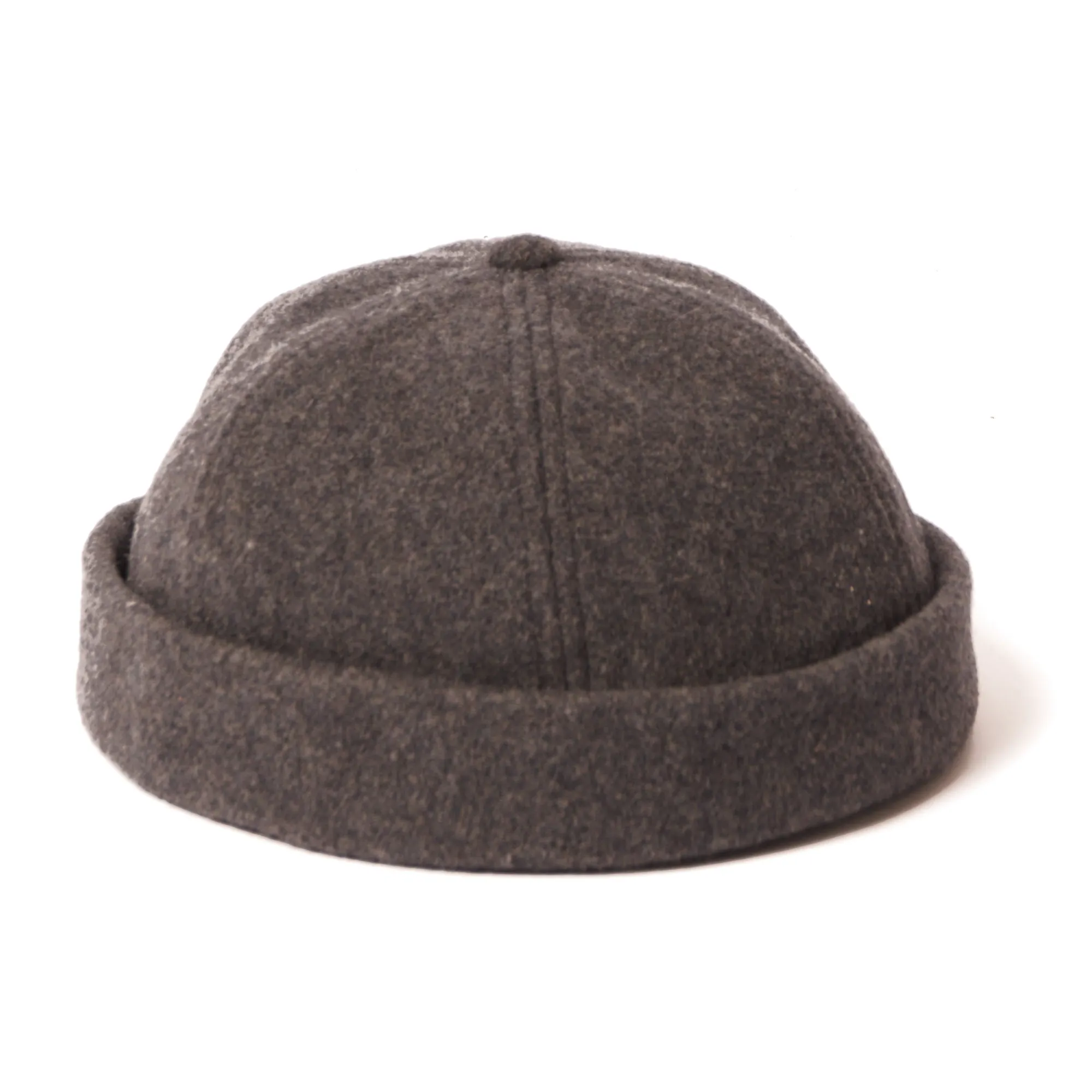 Crown Cap 1-011F Melton Wool Beanie Cap - Charcoal