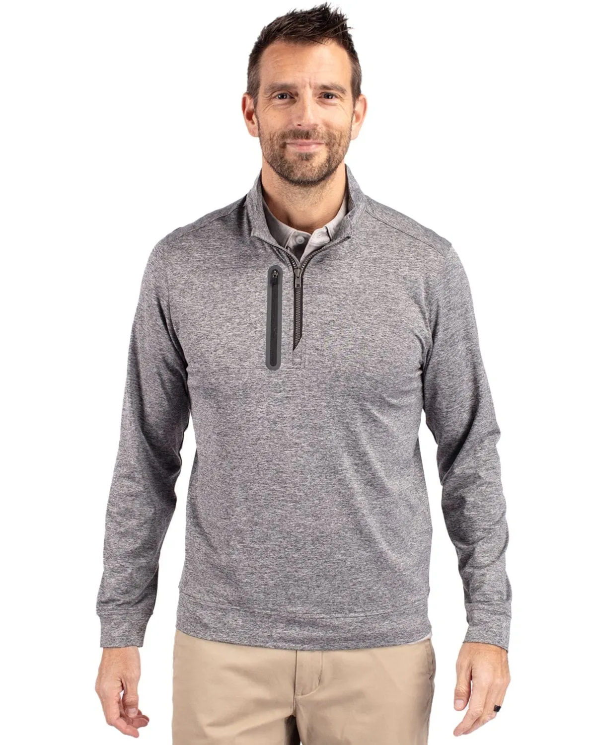 Cutter & Buck - Men's Stealth Heathered Quarter-Zip Pullover