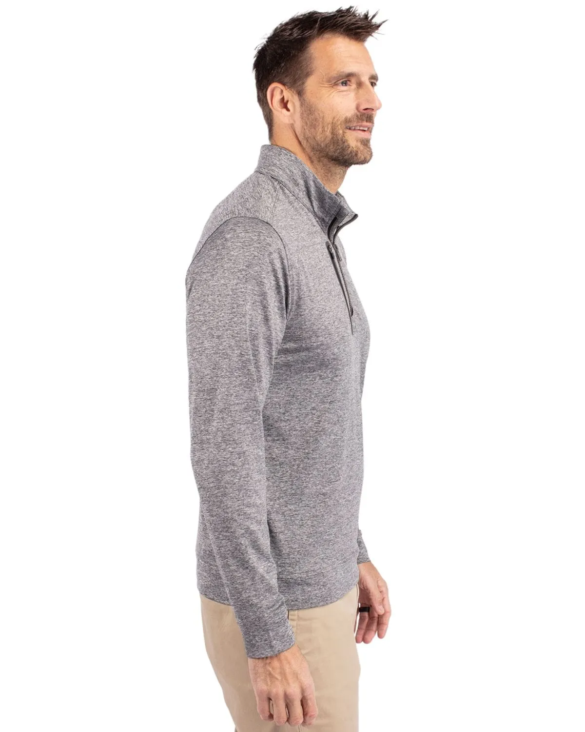 Cutter & Buck - Men's Stealth Heathered Quarter-Zip Pullover