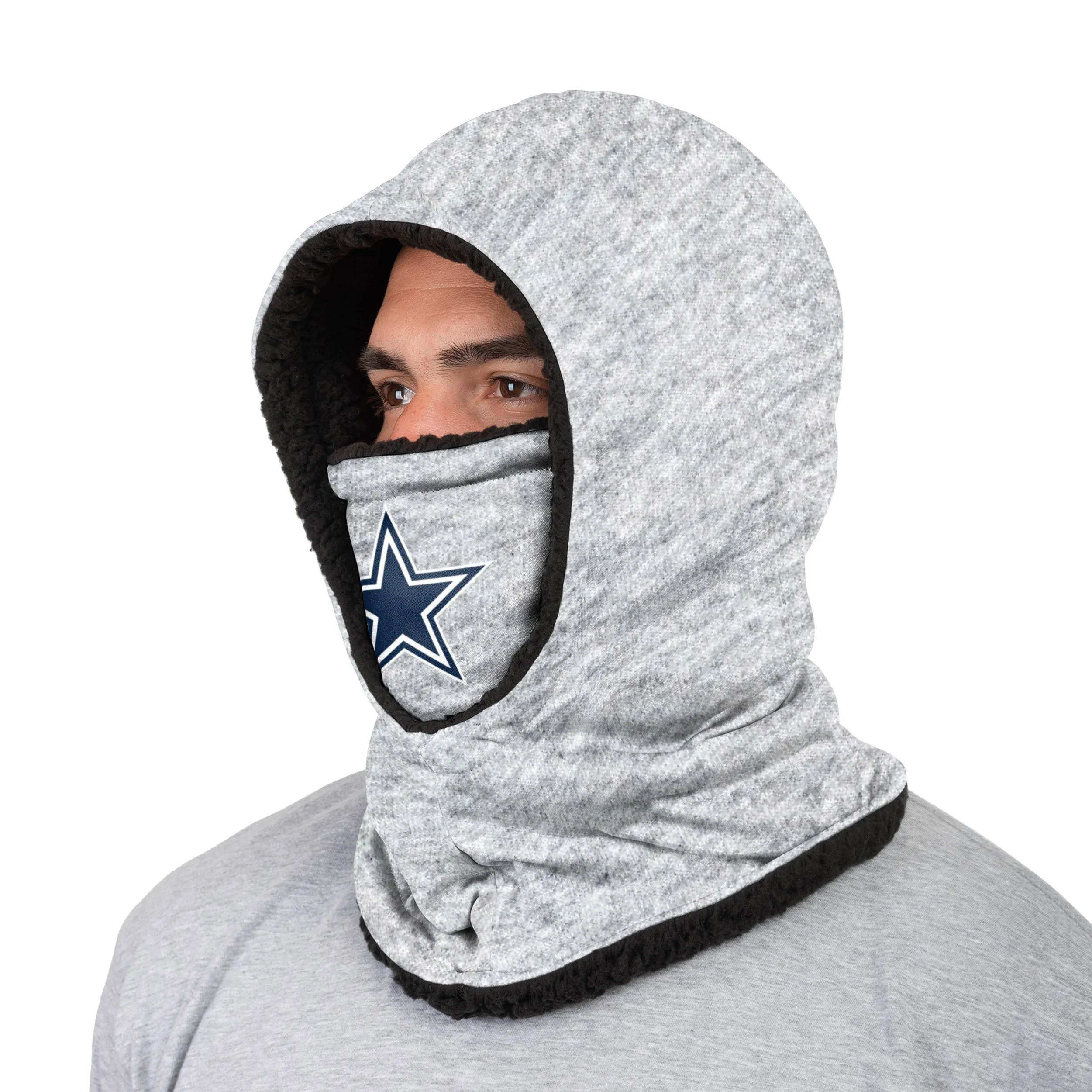 Dallas Cowboys NFL Heather Grey Big Logo Hooded Gaiter